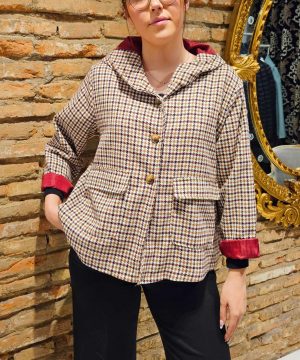 CHAQUETA PATA GALLO CAPUCHA