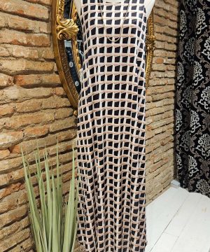 VESTIDO LICRA GEOMETRICO CUADRO