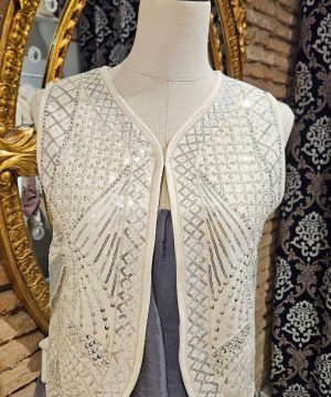 CHALECO ABALORIOS PLATA