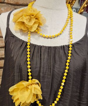 COLLAR PIEDRAS FLORES GASA