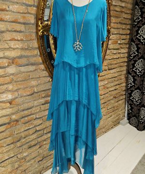 VESTIDO M/CORTA TRIPLE VOLANTES