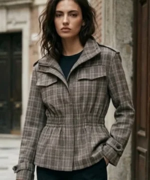 CHAQUETA CUADROS FRUNCIDA BLOSS