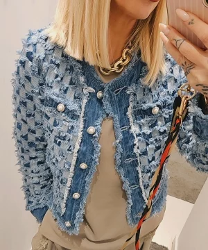CHAQUETA DENIM DESFLECADA