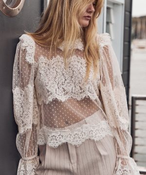 BLUSA ROMANTICA TOPITOS TRANSPARENTE